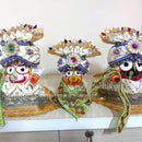 Premium White Velvet Pagadi Costume for Lord Jagannath Balabhadra Subhadra