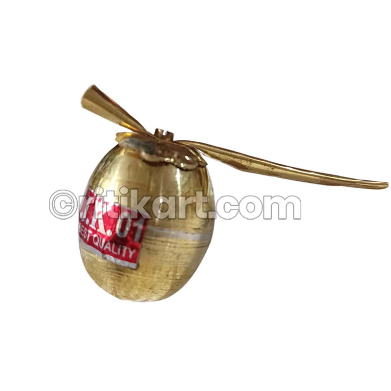 Brass-made Green Coconut (Size No.1) for Puja Kalash_2