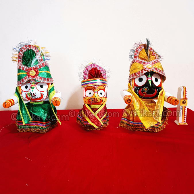 Jagannath Balabhadra Subhadra Costume 4 Inch idol