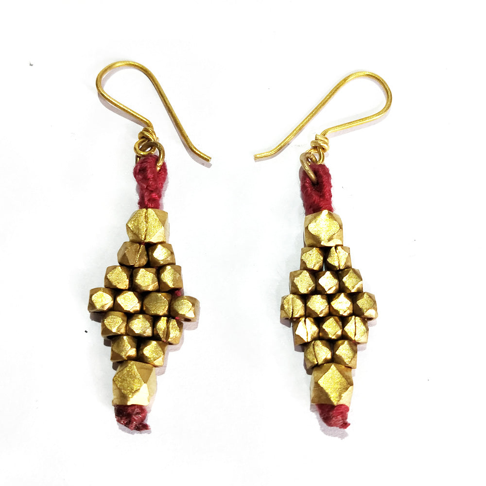 Buy Online Tribal Jewelry Golden Beads Earrings Set Ritikart
