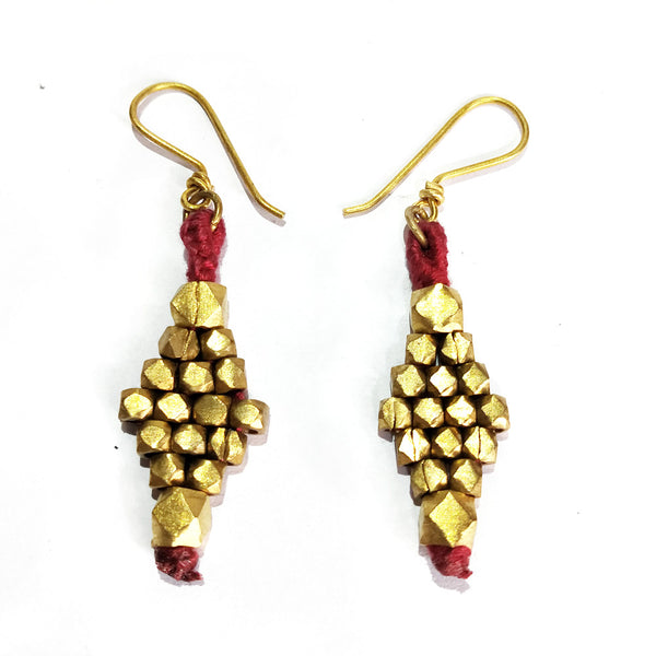 Tribal Jewelry - Golden Beads Earrings Set