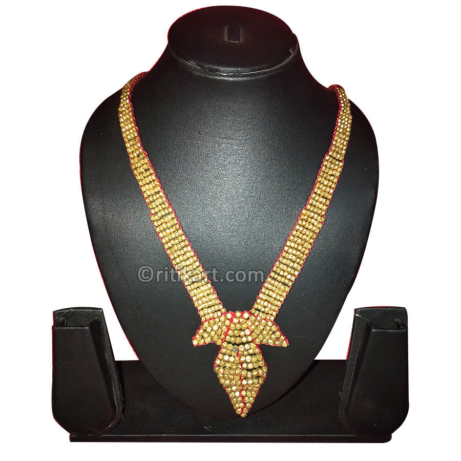 Buy Online Tribal Necklace with Thick Border Dhokra Strip Ritikart