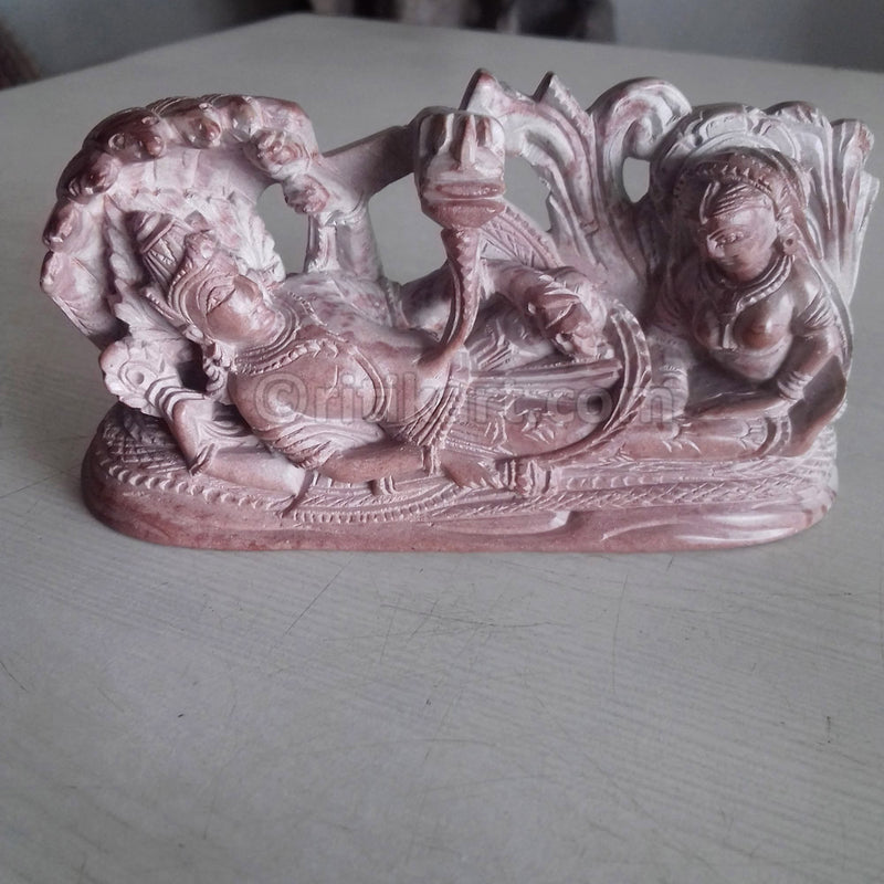 Pink Stone Anantashayana Vishnu Work Showpiece pic-2