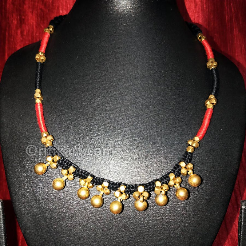 Tribal Brass Ghungroo Embedded Necklace