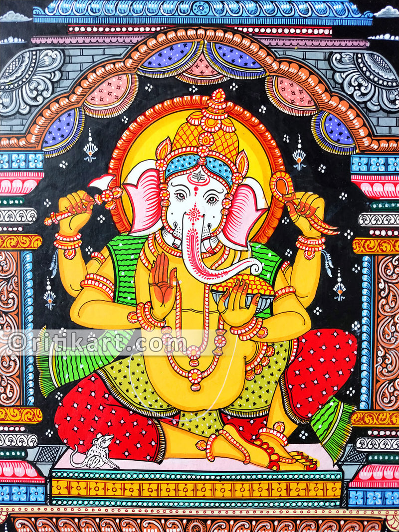Lord Ganesh Pattachitra with Sitting Posture_2
