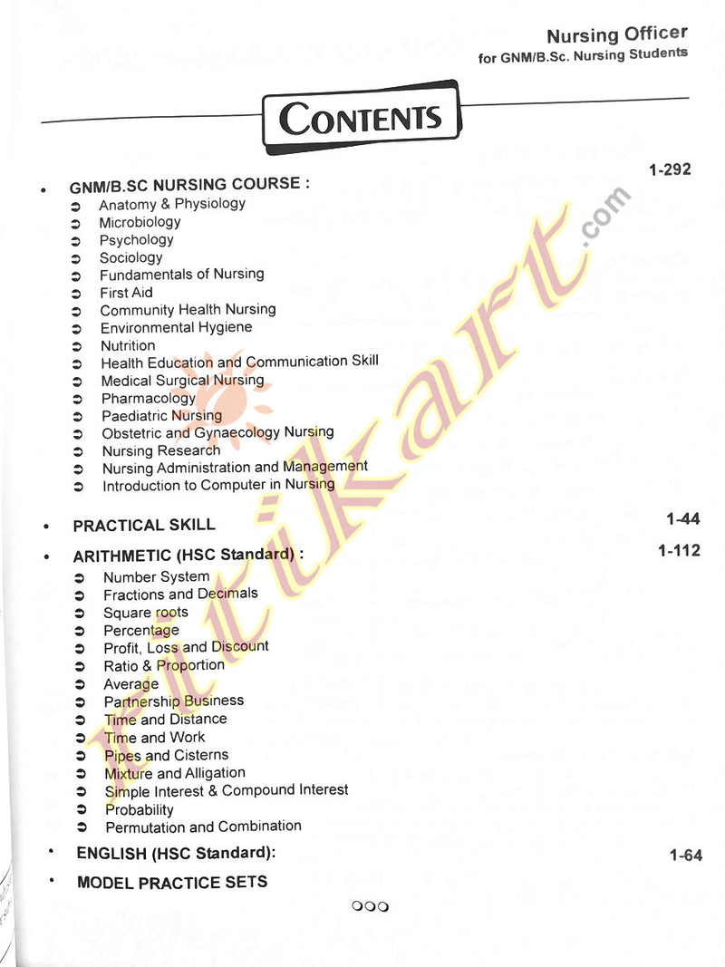 Guide for Nursing Officer_Contents