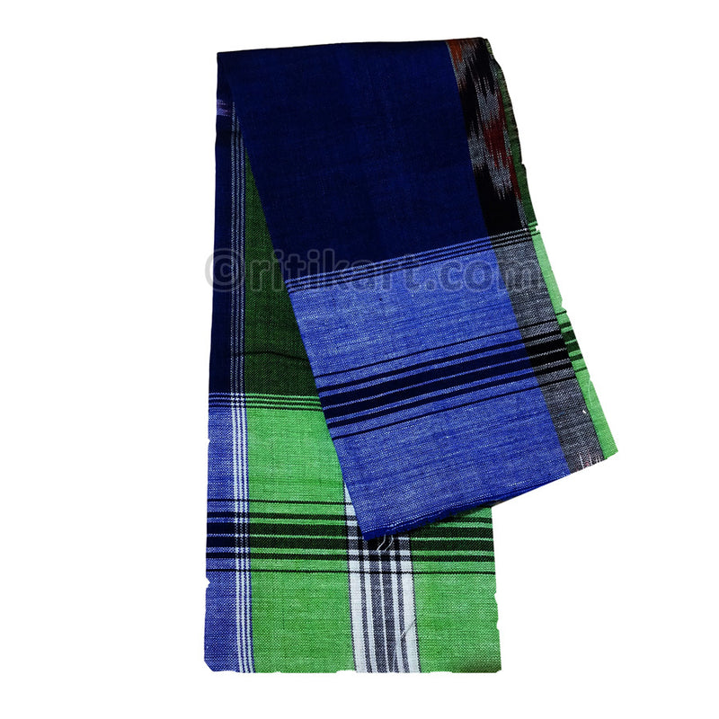 Cotton Sambalpuri Rumal with Single Star 16 inch(Blue and Green Color)_2