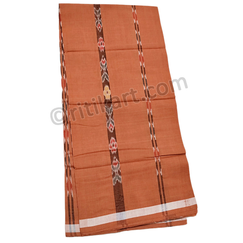 Sambalpuri Cotton Bandha Strips Brown Color Lungi