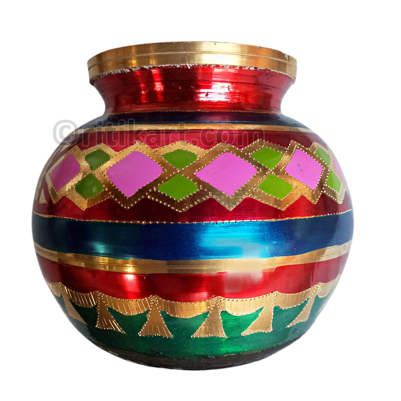 Balakati Brass Multicolor Designer Kalash