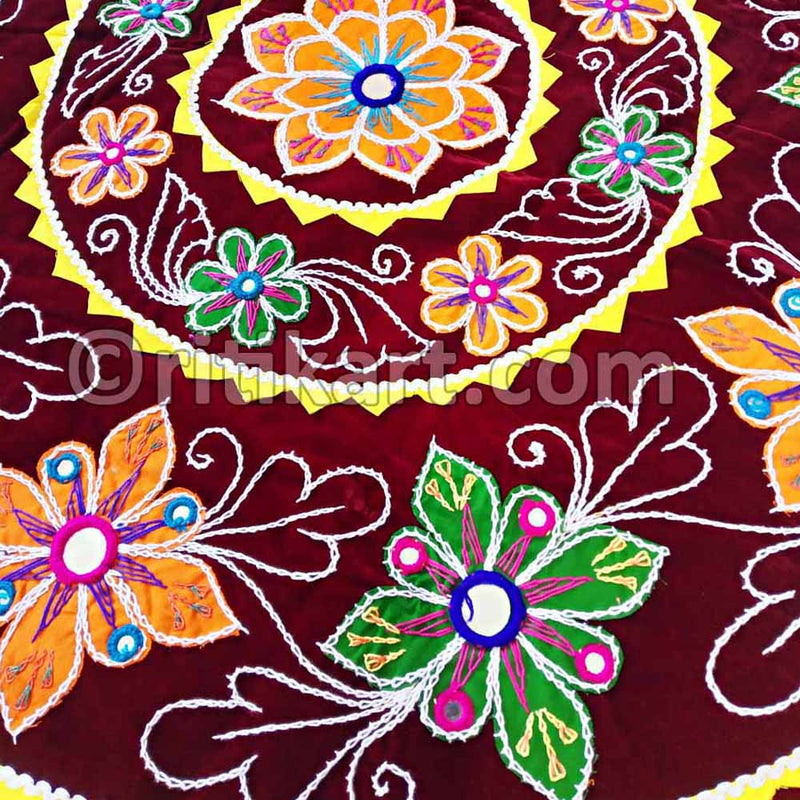 Flower Design Maroon Color Chandua pic-4