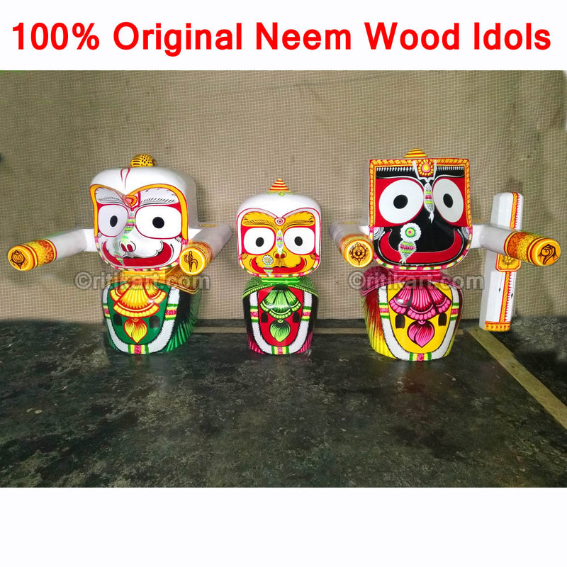 Jagannath Balabhadra Subhadra Neem Wood Idol 25 CMs High pic-3