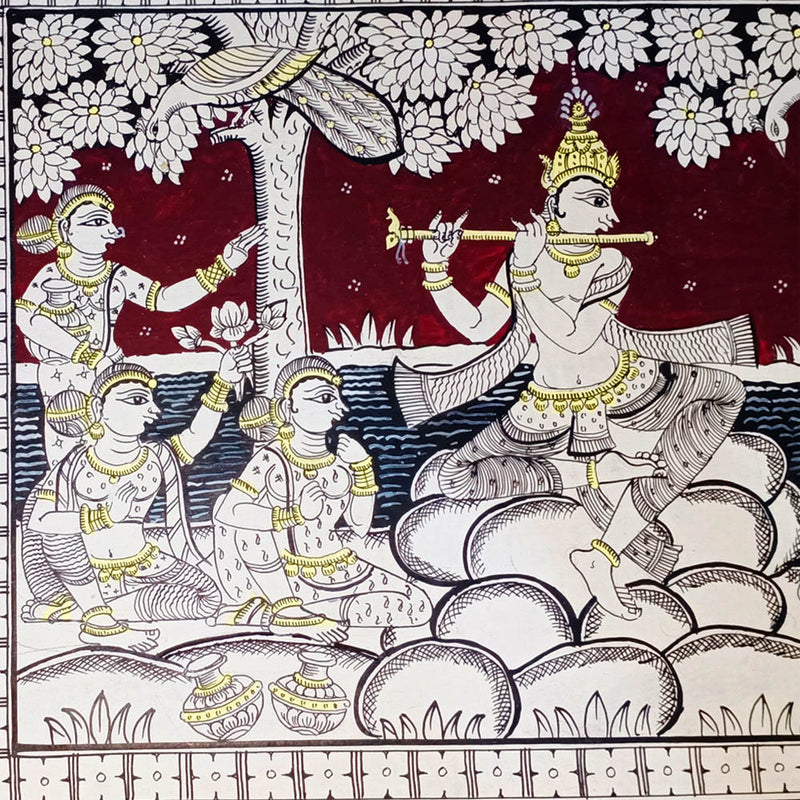 Lord Krishna Jugal Rasa Pattachitra Painting-pic4
