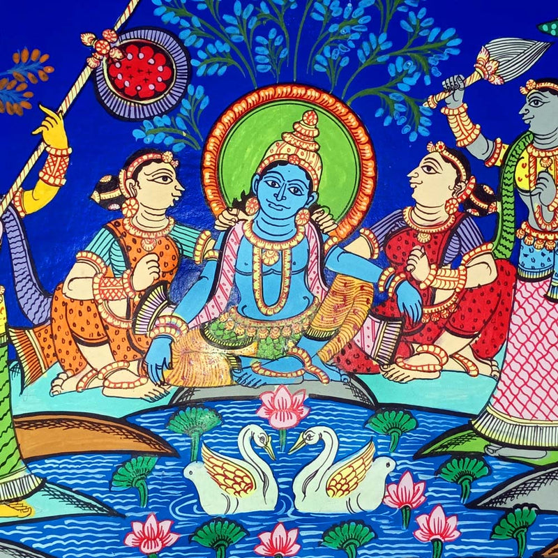 Lord Krishna Maha Rasa Leela Pattachitra Painting-pic2