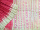 Tussar Saree Red Body With Light Pink Anchal