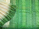 Tussar Saree Gray Body With Parrot Color Anchal