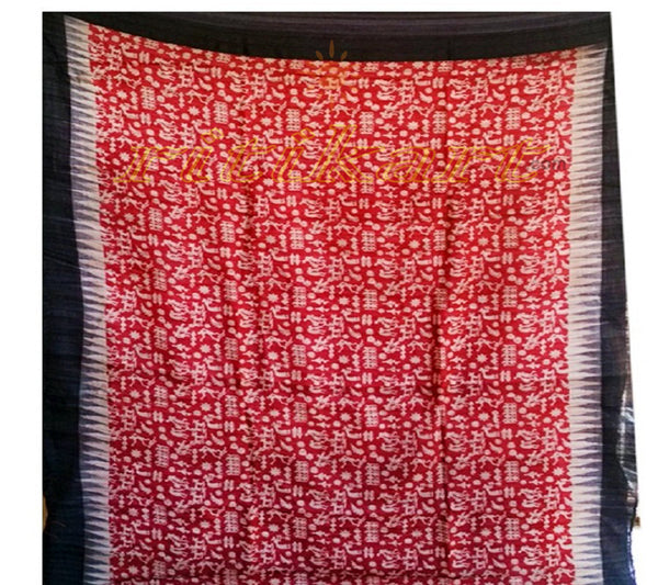 Hand Wooven Printed Tussar Silk Saree Pic-1