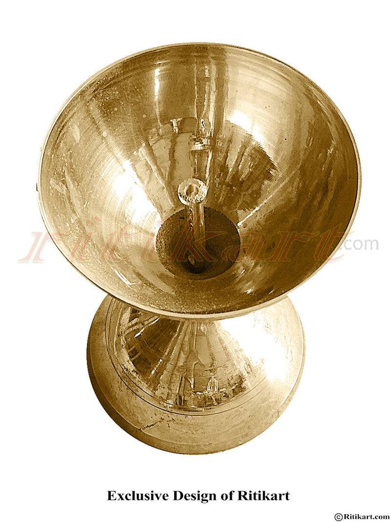Brass Diya Oil Lamp Medium pic-2