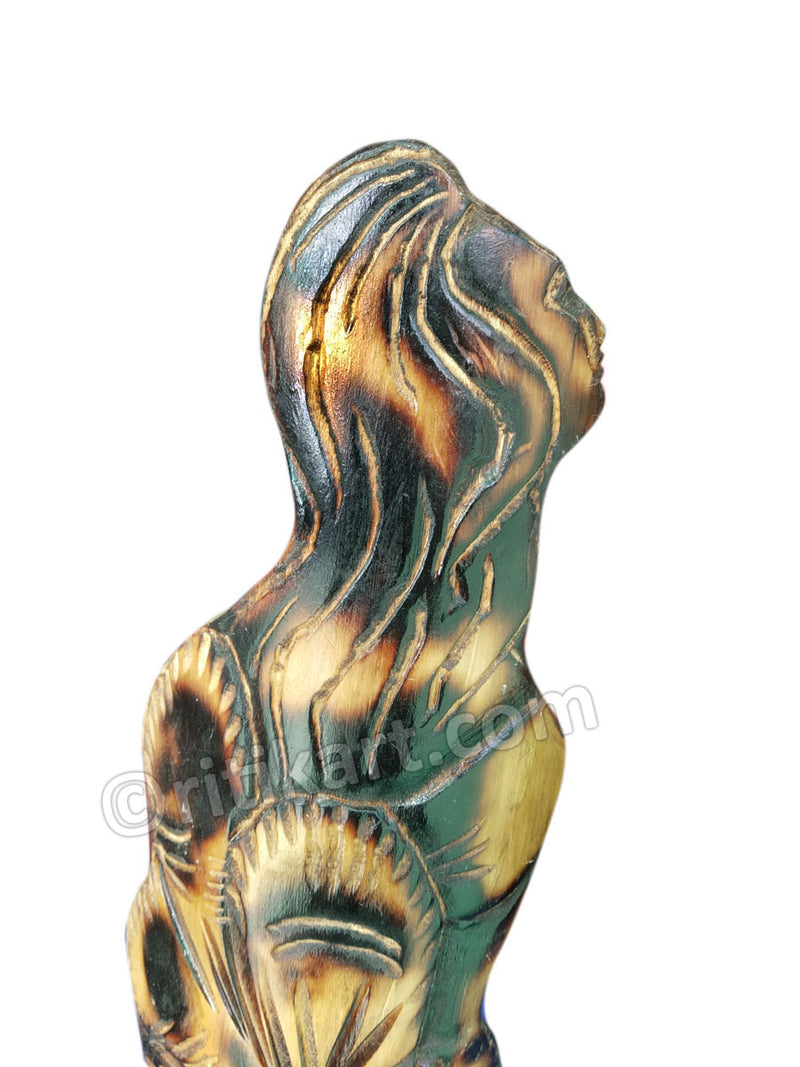 Handcrafted Beautiful Bamboo Statue of a Woman-pic2