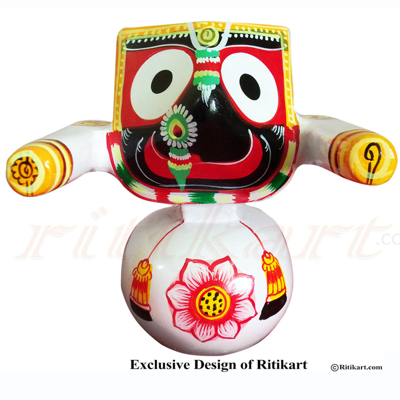 Jagannath Balabhadra Subhadra Wooden Idol Height 10CMs Round Design-pc2