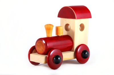 Channapatna Wooden Train Engine Toy (Red) pic-3