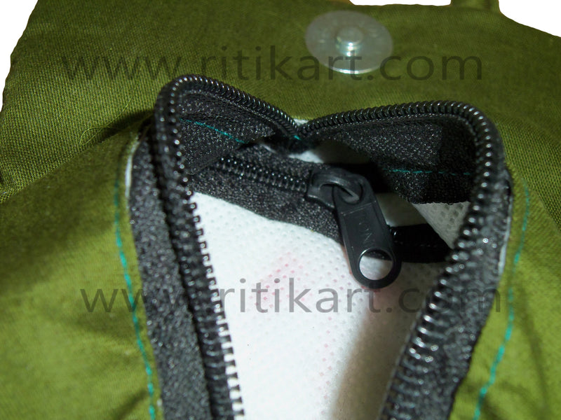 Pipili Hand Made fancy Ladies green Bag with Mobile holder-pc3