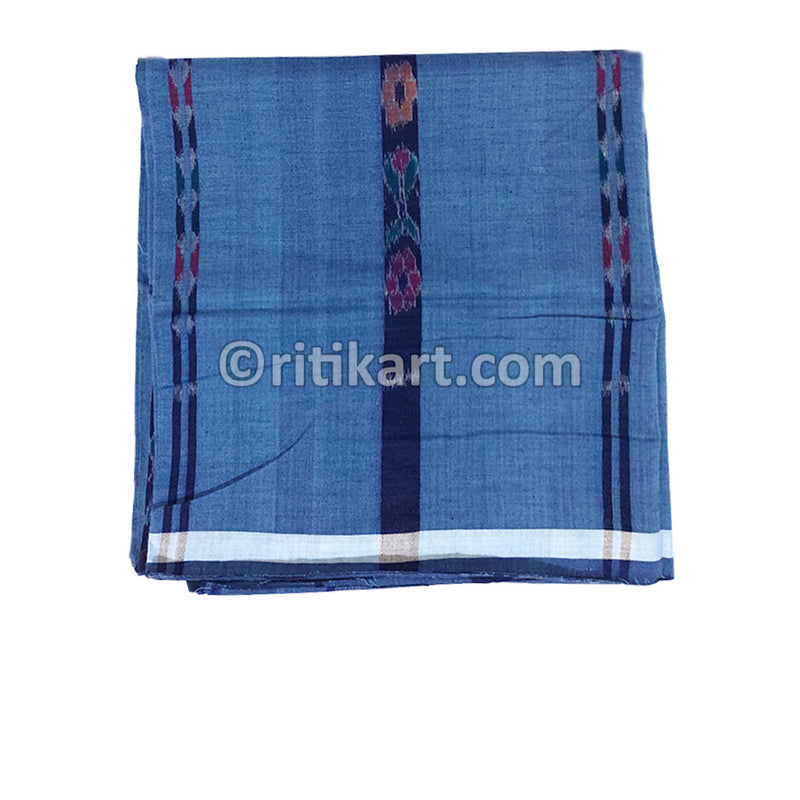 Sambalpuri Cotton Bandha Strips Sky Blue Color Lungi
