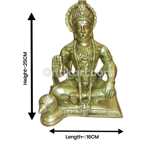 Brass Handcrafted Sitting Hanuman Idol.
