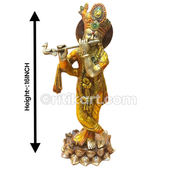Brass Handcrafted Decorative  Krishna Statue.