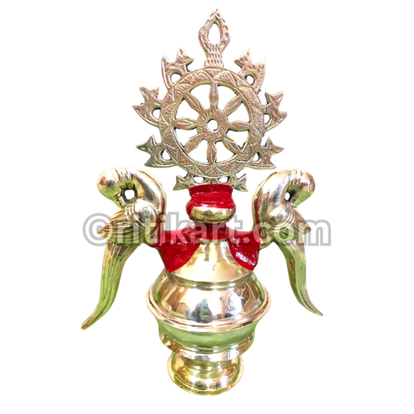 Brass Temple Kalash with Chakra