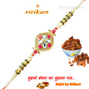 Designer Kundan With Multi Colour Beads Rakhi