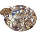 Kansa Thali Set (1 Thali/3 Bowls/ 1 Glass/1 Spoon)
