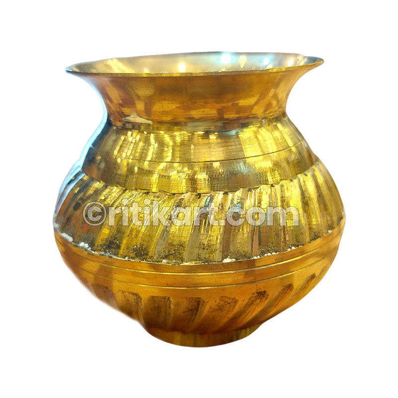 Brass Handcrafted Puja Dhala (Strip design)
