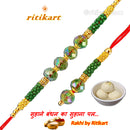Nature Green Beads Designer Bhaiya-Bhabhi Rakhi