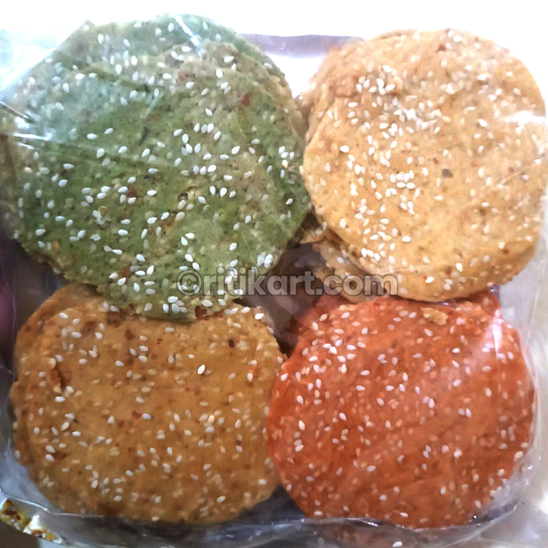 Berhampur Special 4 in 1 Combo Papad Zeera,Tamato,Puidna and Rasi Papad