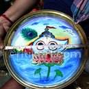 Hand-Painted Decorative Brass Wall Hanging Plate With Sankha & Padma