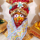 Premium Yellow,Green,Red Velvet Pagadi Costume for Lord Jagannath Balabhadra Subhadra