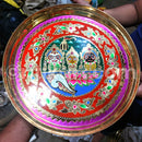Hand-Painted Decorative Brass Wall Hanging Plate | Lord Jagannath, Balabhadra, Subhadra with Sankha & Padma
