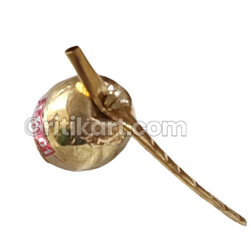 Brass-made Green Coconut (Size No.1) for Puja Kalash_3