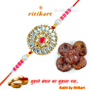 Designer Kundan Rakhi With White Stone