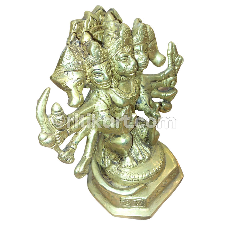 Brass Handcrafted Panchmukhi Hanuman.
