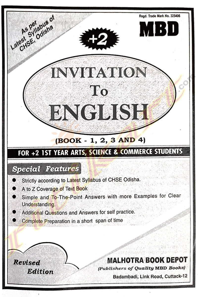 Invitation To English (Book-1,2,3 and 4) For +2 1st Year Arts,Science & Commerce Students.