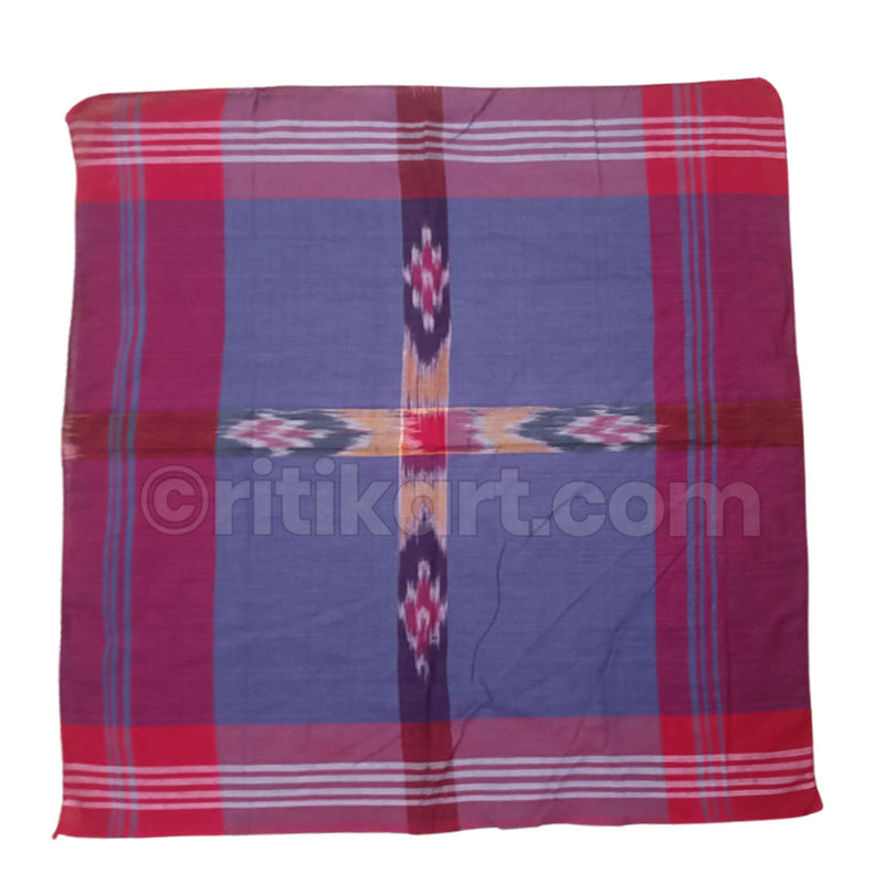 Blue And Red Cotton Sambalpuri Rumal