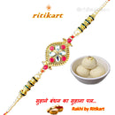Designer Kundan With Multi Colour Beads Rakhi