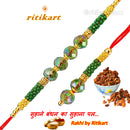 Nature Green Beads Designer Bhaiya-Bhabhi Rakhi