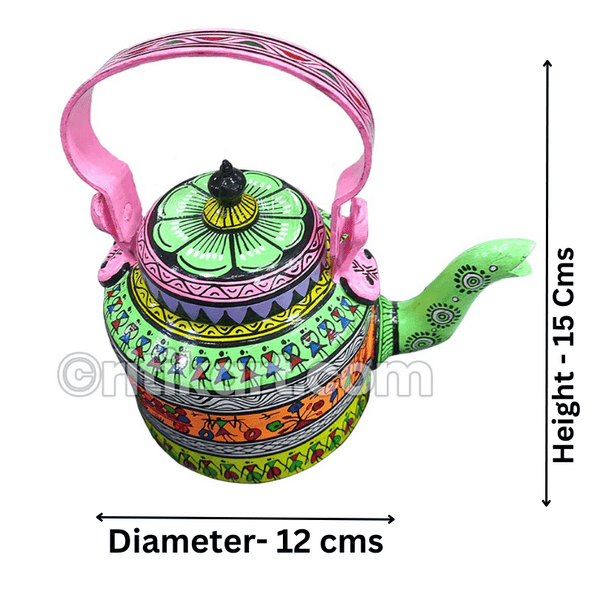 Hand-Painted Tribal Art Decorative Kettle