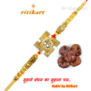 Golden Omm inside Metal Swastik Rakhi