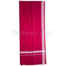 Maroon with White Border Pure Sutta Taraboi Gamuchha
