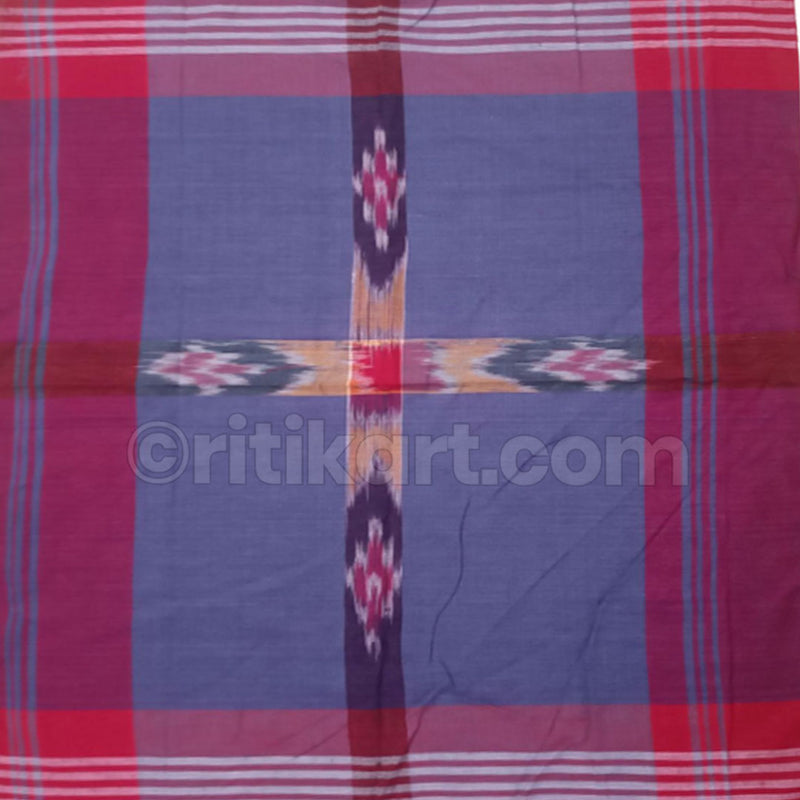 Blue And Red Cotton Sambalpuri Rumal