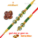 Nature Green Beads Designer Bhaiya-Bhabhi Rakhi