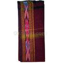 Pure Sutta Machha Bandha Dark Maroon–Mustard Uttaria Gamuchha